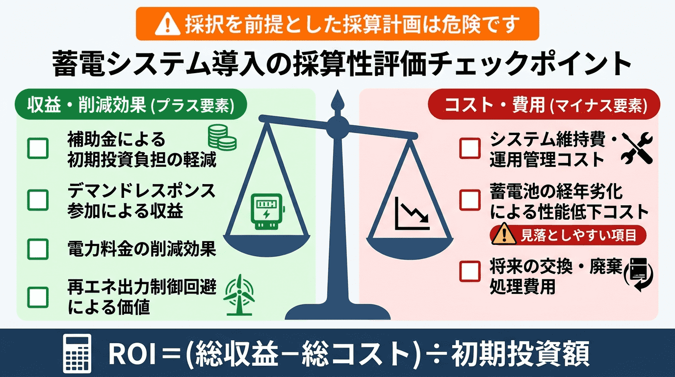 蓄電システム導入の採算性評価チェックポイント