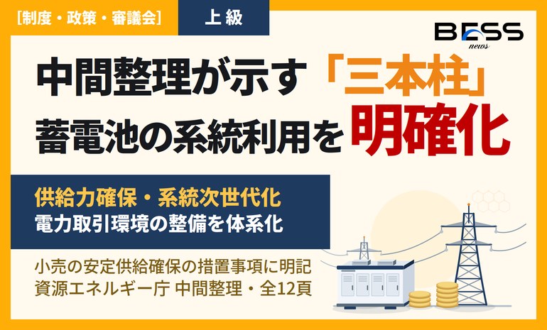 次の電力システムの設計図 ― 中間整理が示す三本柱と蓄電池の系統利用明確化 サムネイル