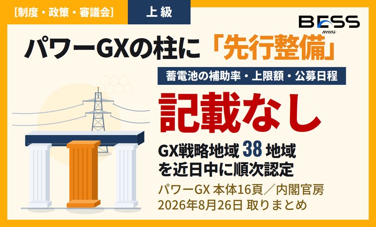 パワーGXで「電力系統の先行整備」が柱に——蓄電池の補助メニューはない サムネイル
