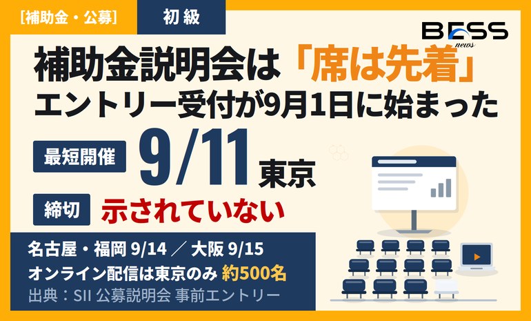 席は先着——系統用蓄電池の補助金説明会、エントリー受付が9月1日に始まった サムネイル
