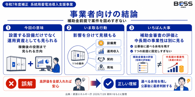 事業者向けの結論　補助金前提で案件を固めすぎない