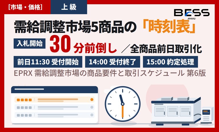 需給調整市場5商品のスペックと時刻表 ― 全商品前日取引化・入札開始30分前倒しへ（第6版） サムネイル